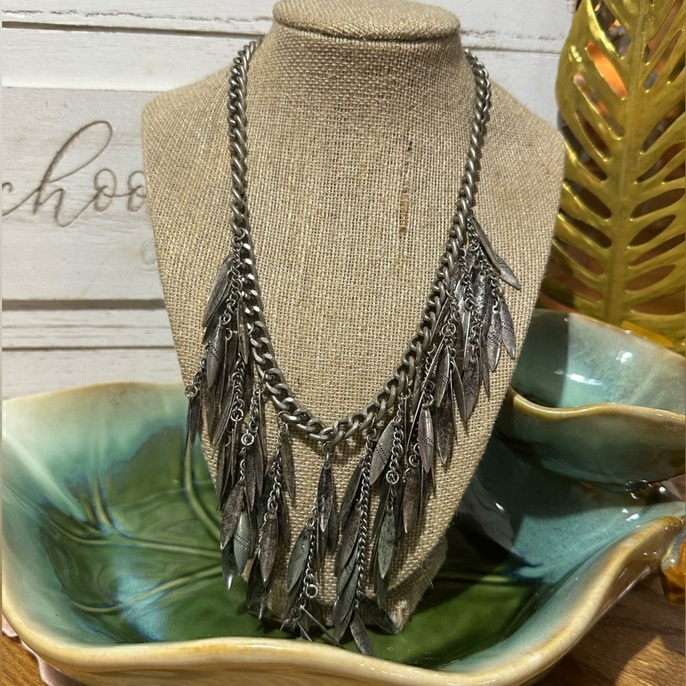 Tribal Fetish Necklace Silver Tone 18”